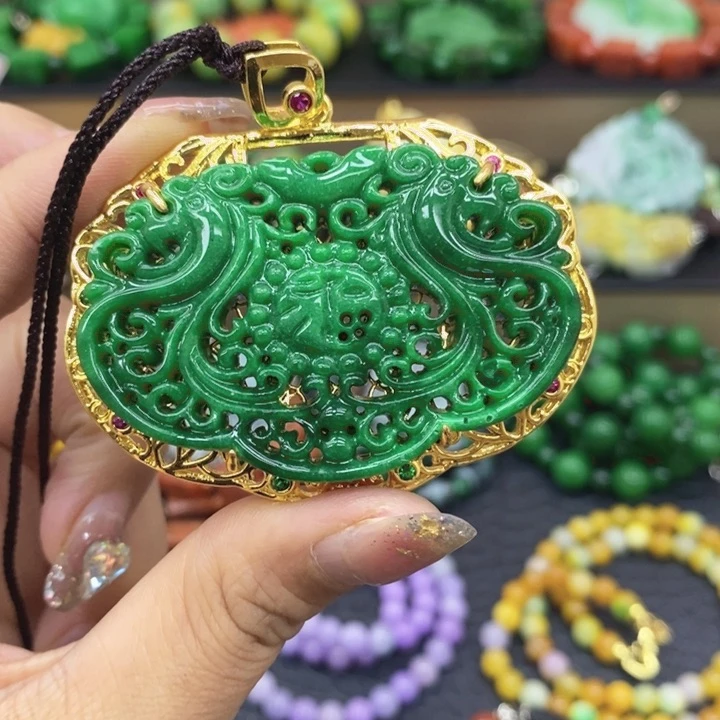 翡翠未镶嵌颈饰项链16