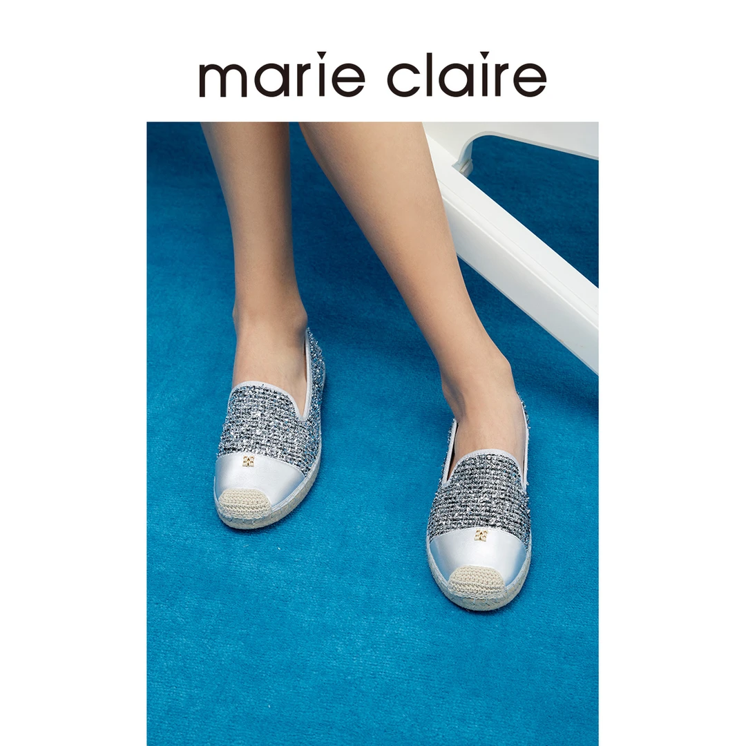 MC女鞋花呢渔夫鞋25春精致优雅软底单鞋marieclaire女鞋