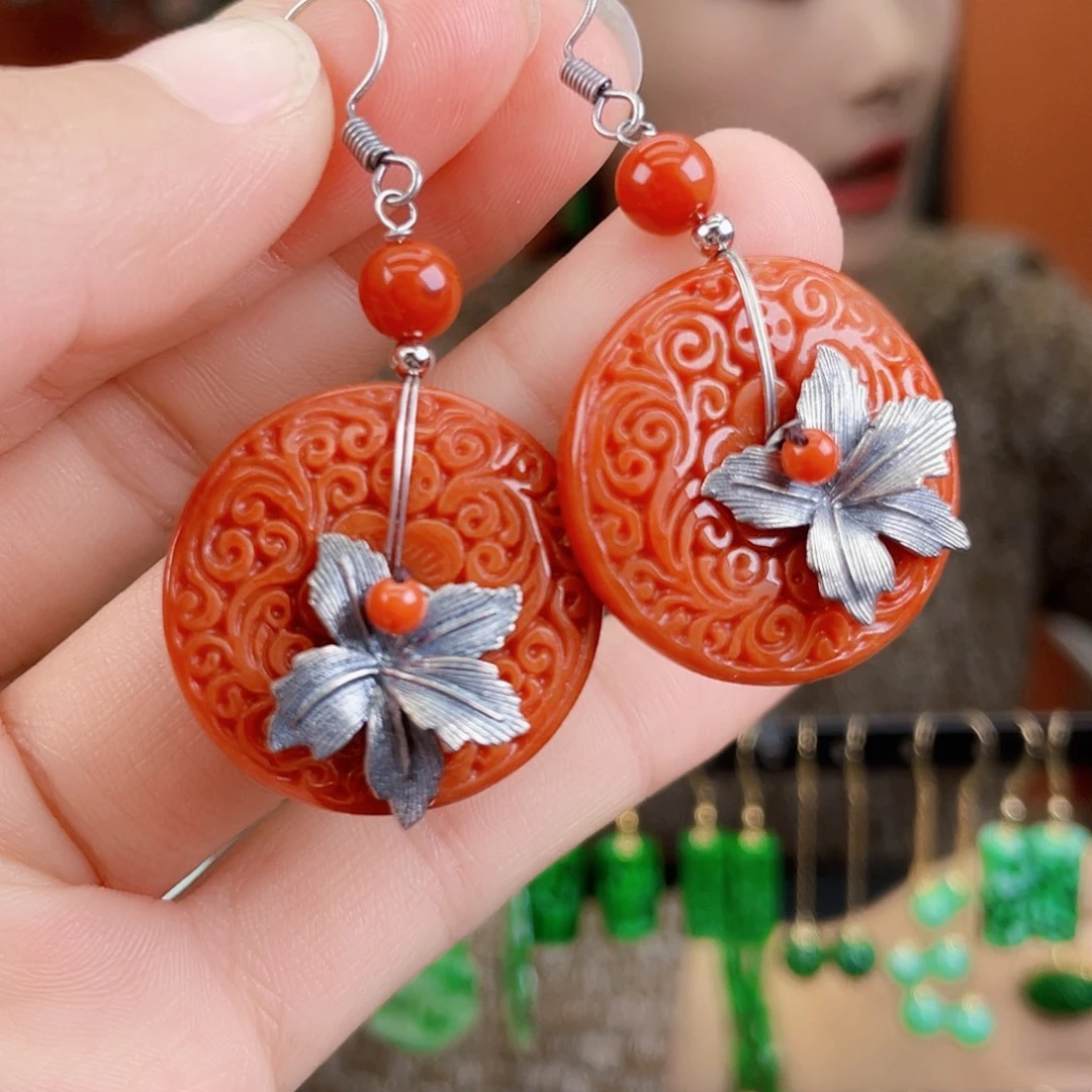 翡翠未镶嵌耳饰饰品