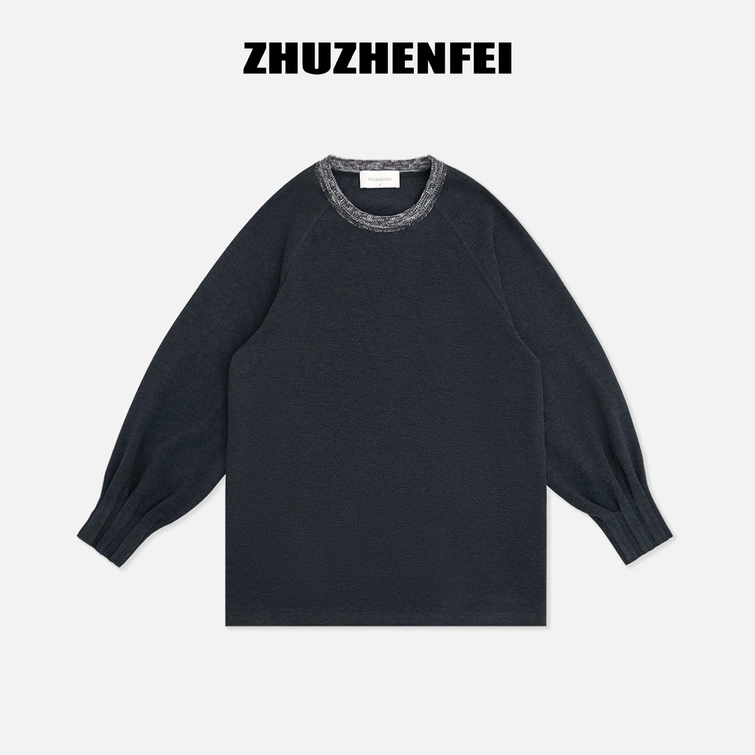 ZHUZHENFEI  保暖打底衫圆领休闲百搭简约长袖T恤-Z354098