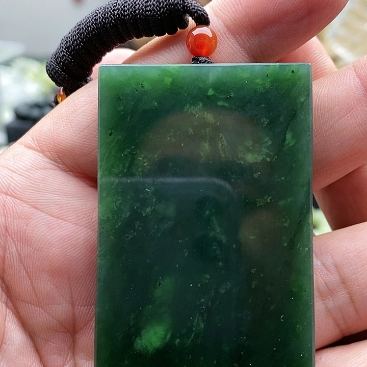 【闪购商品】未镶嵌手链和田玉碧玉无事牌