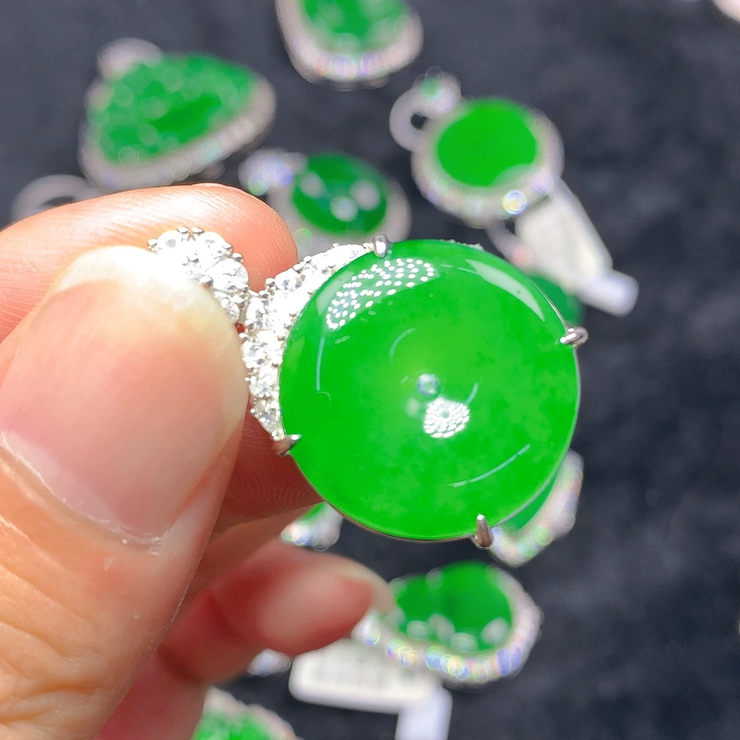 翡翠银S925镶嵌颈饰我