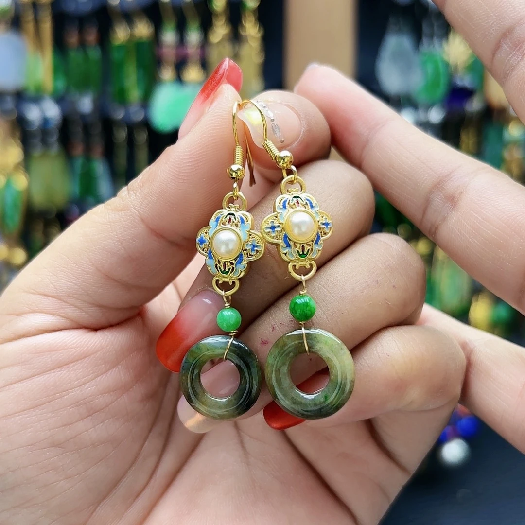 翡翠未镶嵌耳饰耳坠