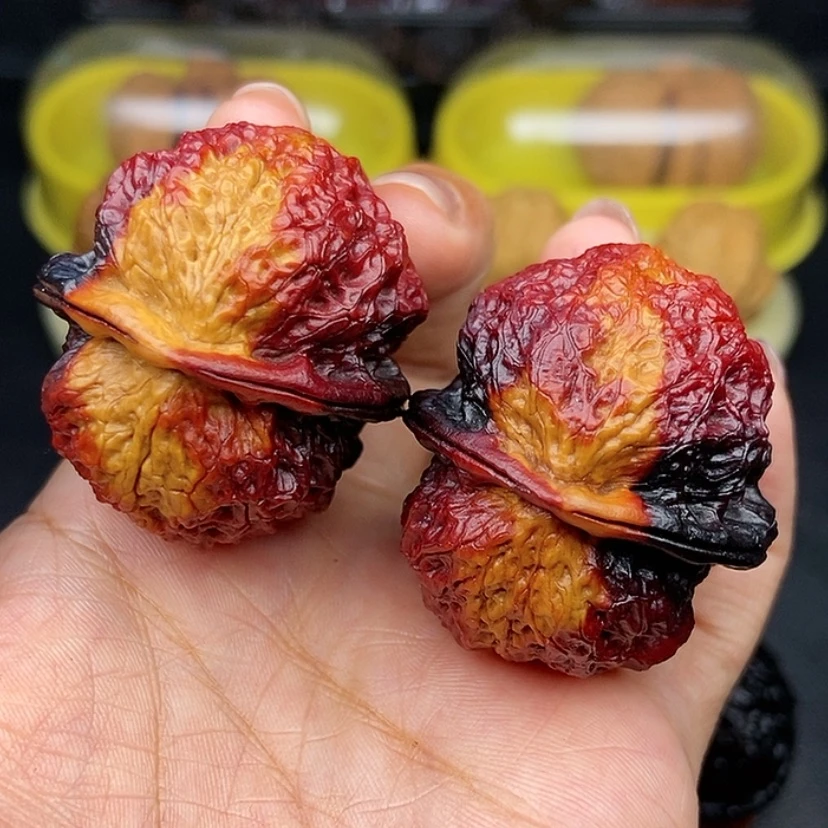 【闪购商品】文玩核桃把件41尺七彩饕餮金蟾