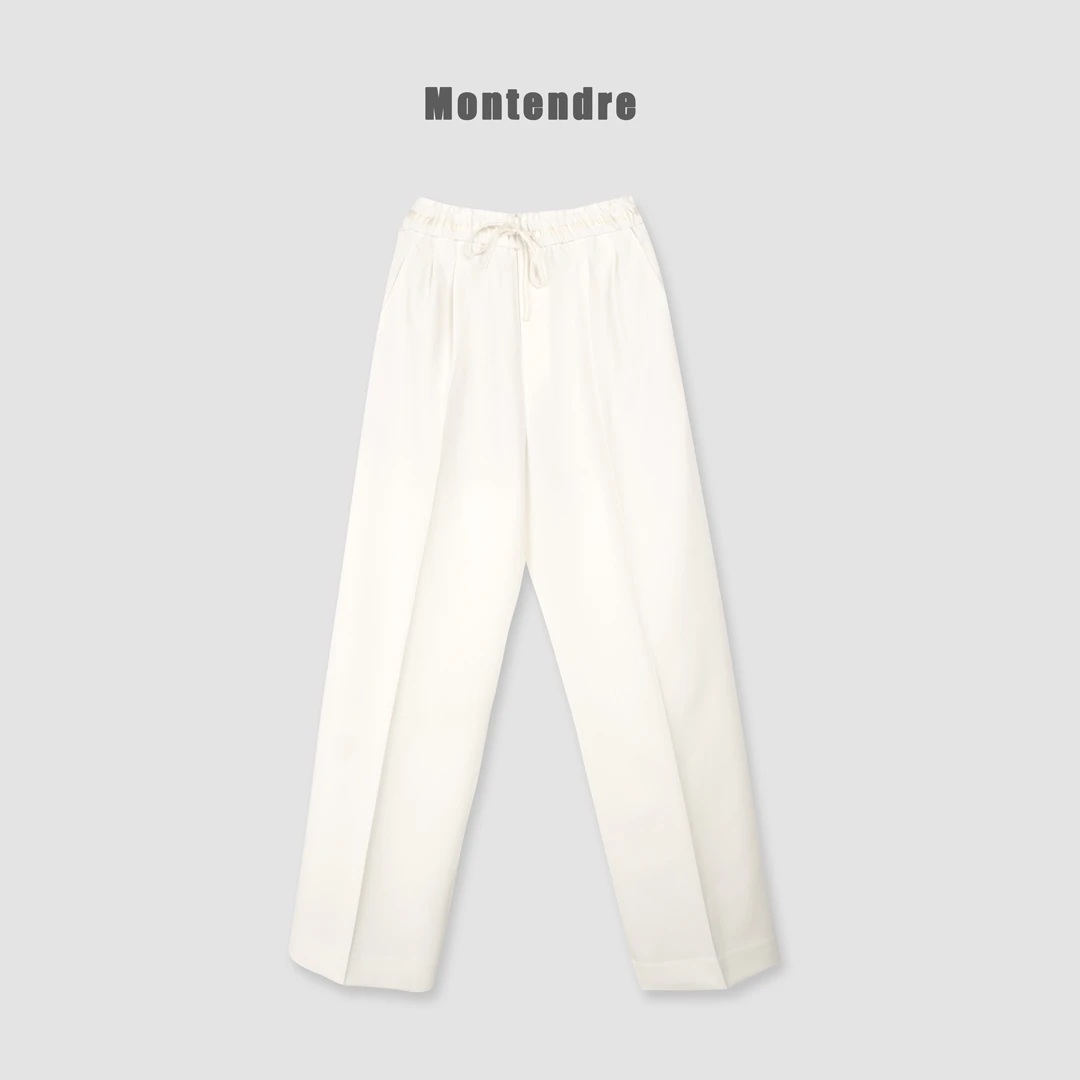 【DD外贸】春夏新款 时尚宽松显瘦长裤纯色松紧腰休闲裤