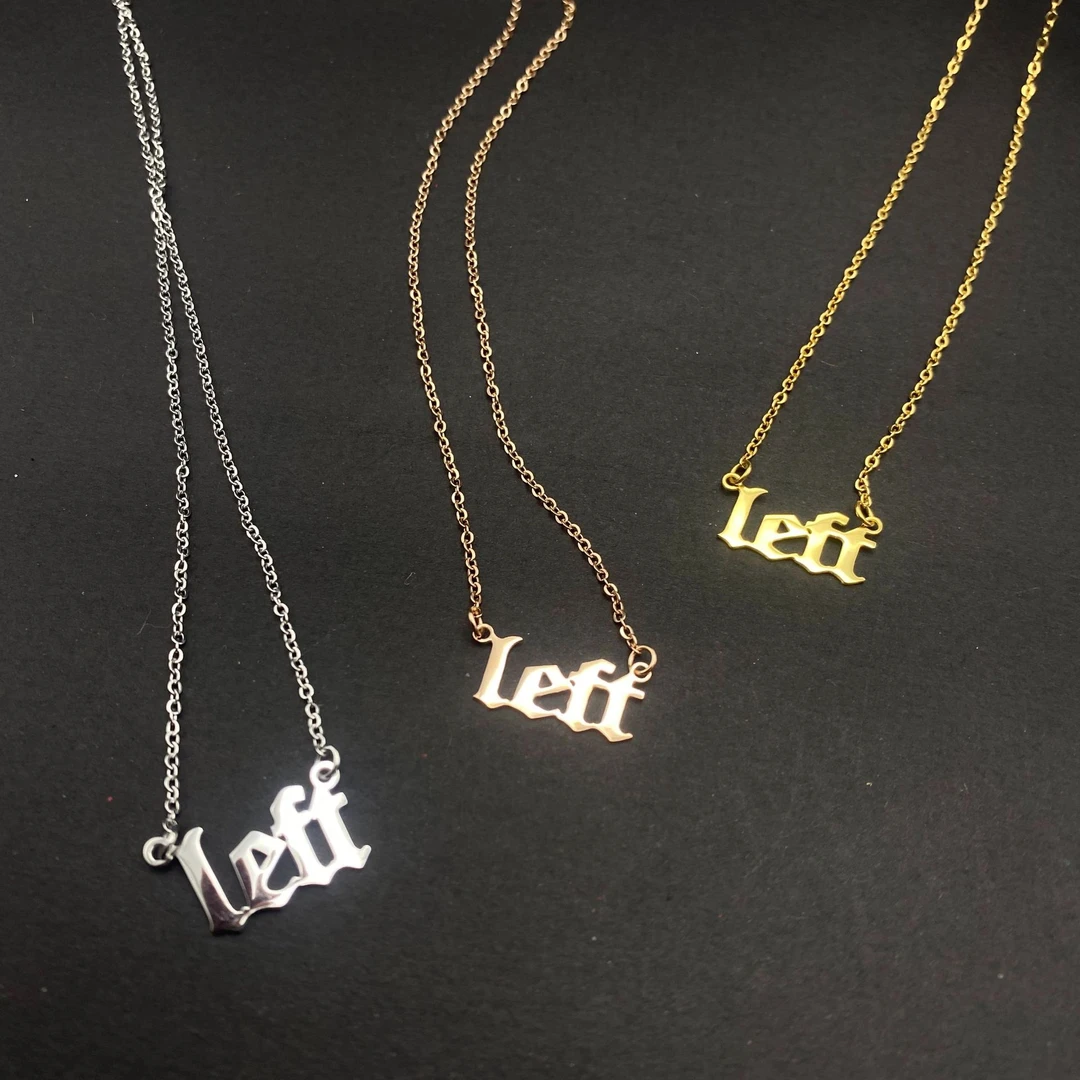 合金项链 LEFT项链锁骨链英文字母简约经典小众百搭生日礼物轻奢