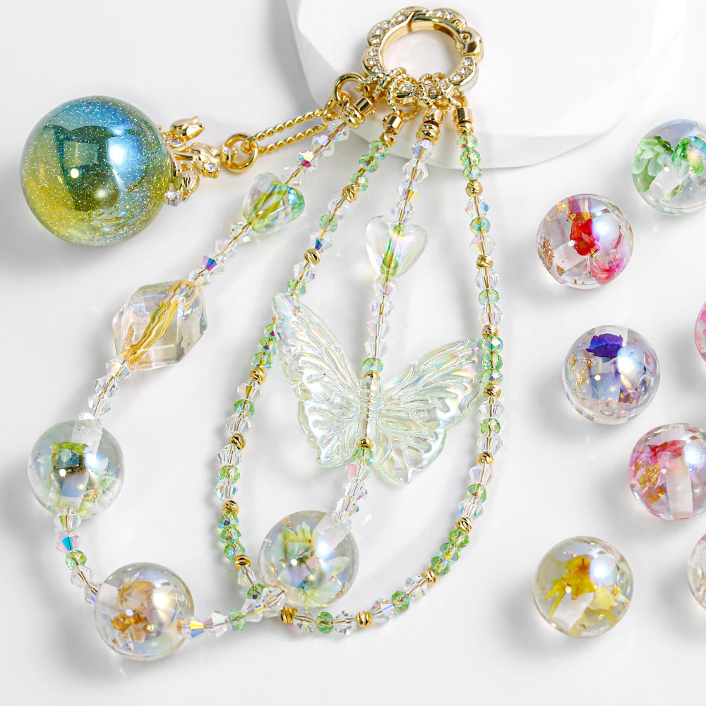 【海蒂加】金花珠直孔圆珠多尺寸DIY手工配件