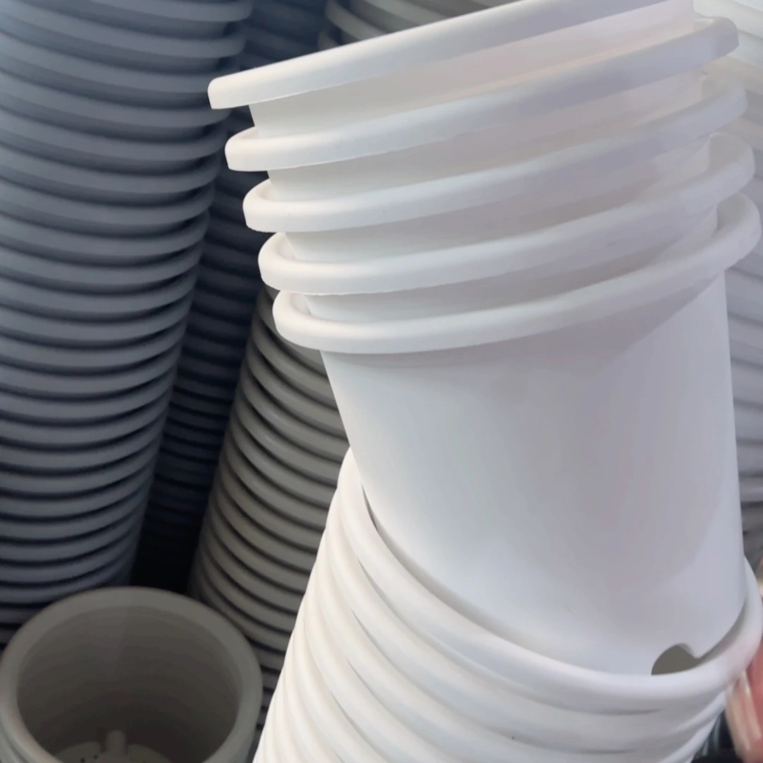 树脂四季盆6#无拖纯白3