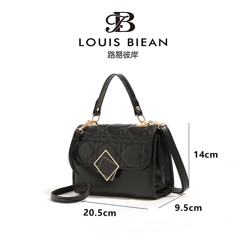 Louis biean新款链条质感小包小香风时尚菱格斜挎单3106-黑