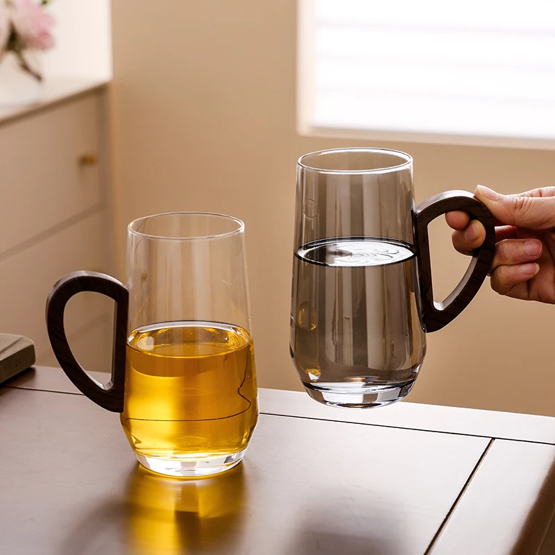 闽政绿茶杯个人专用杯子办公室耐高温泡茶杯花茶杯带把手喝茶杯子