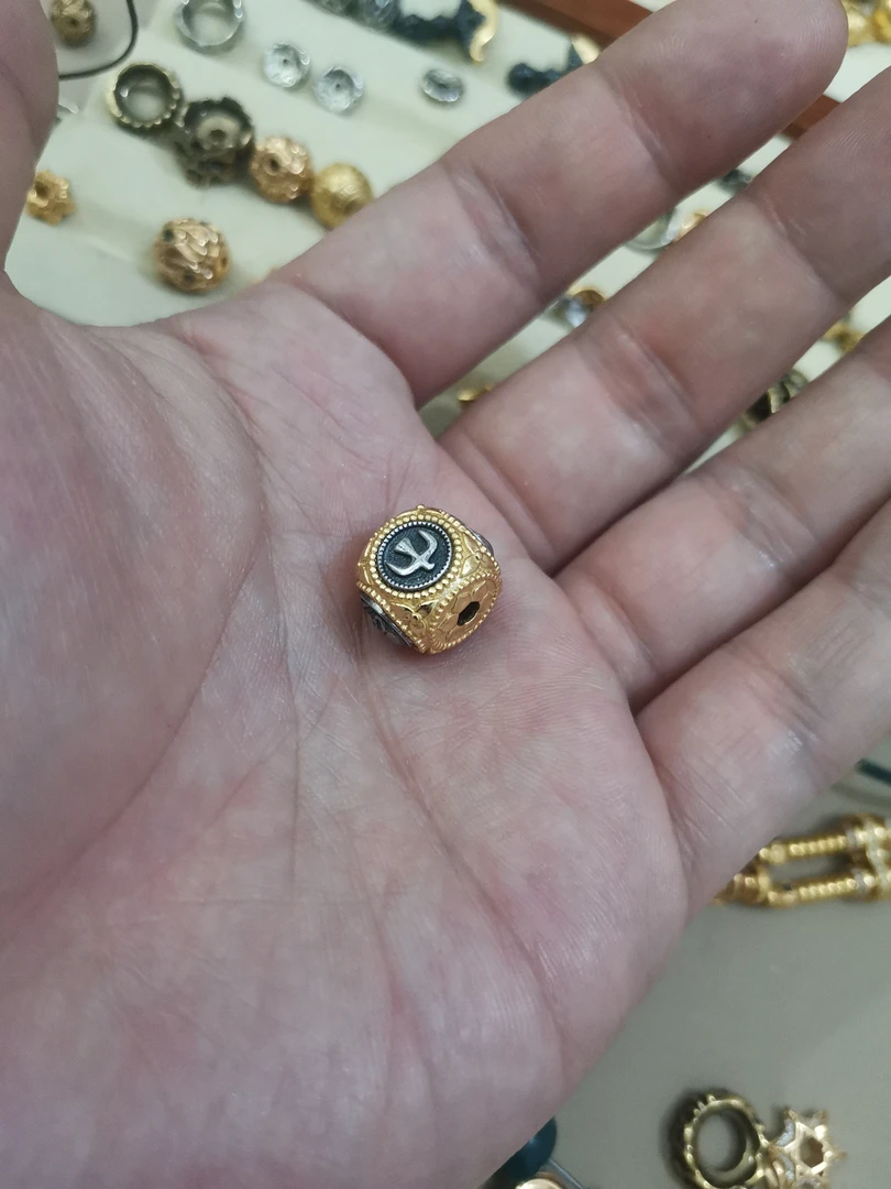 925银银制品 六方12骷髅配饰一个