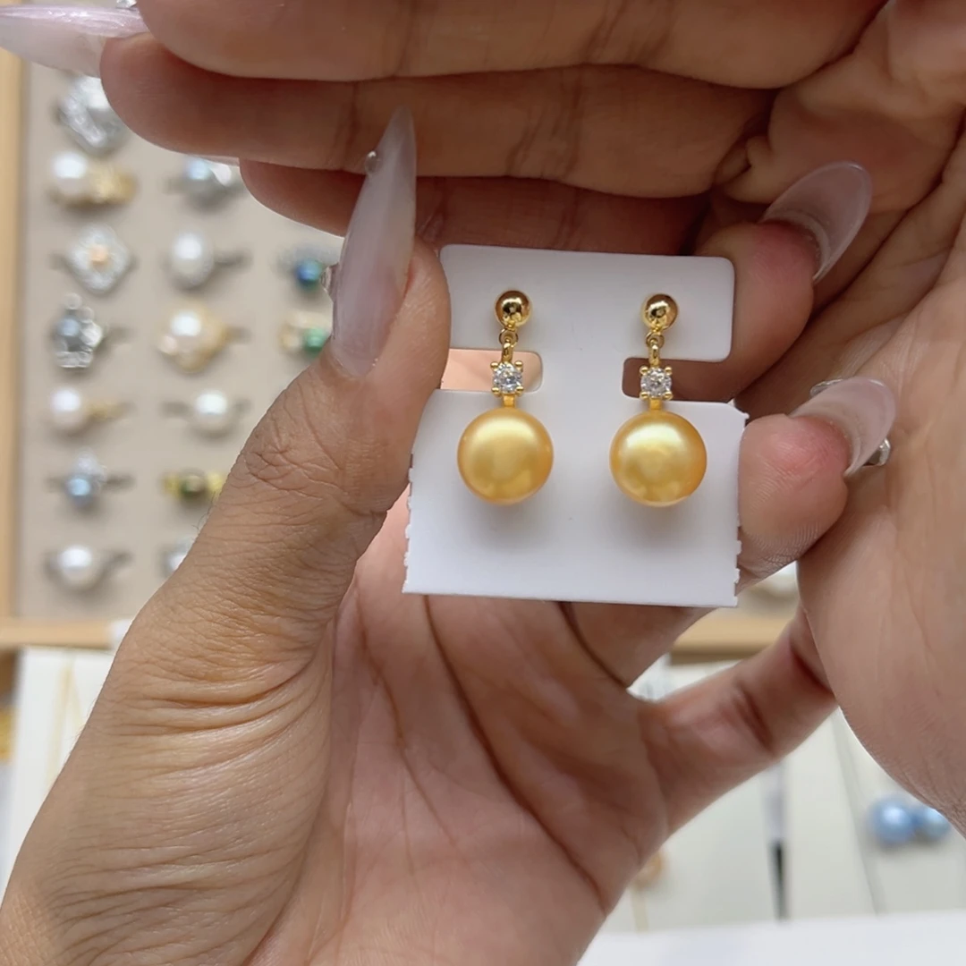 孔***橘戒指淡水珍珠合金