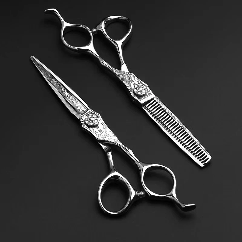 Z（新疆包邮）箐蒂数控雕花发型师理发师专用剪刀vg--10钢材剪刀