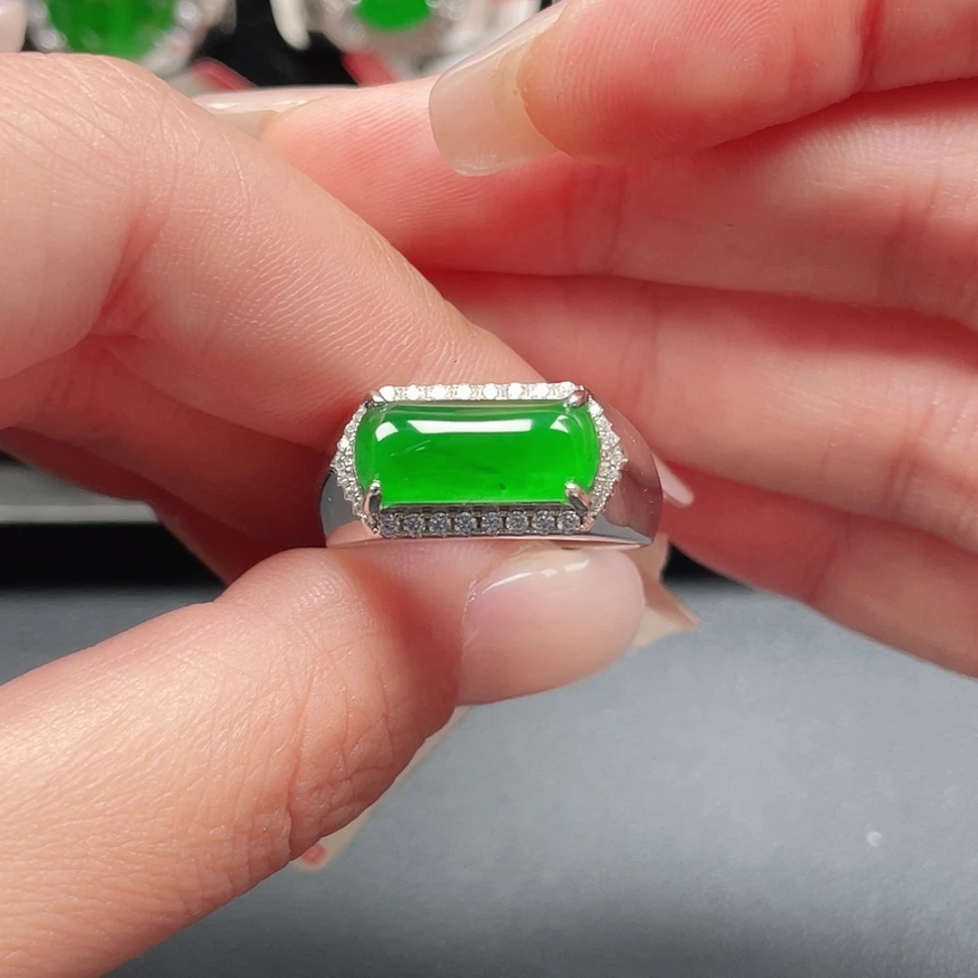 翡翠银S925镶嵌戒指没有运费险3718