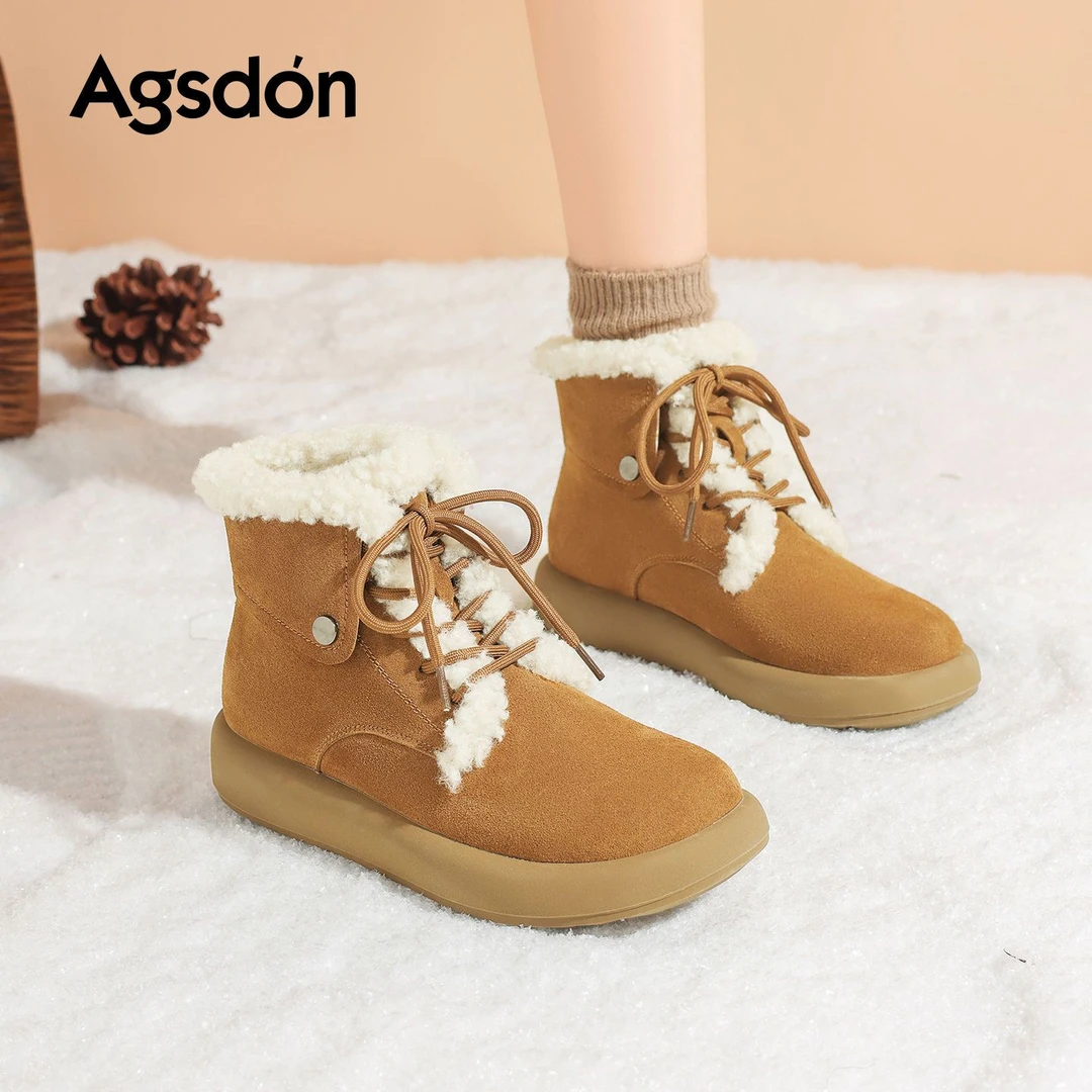 Y654271厚底雪地靴女2025新款冬季加绒毛毛短靴东北保暖防滑棉鞋
