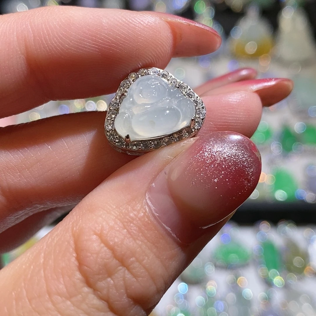 翡翠银S925镶嵌颈饰天然翡翠