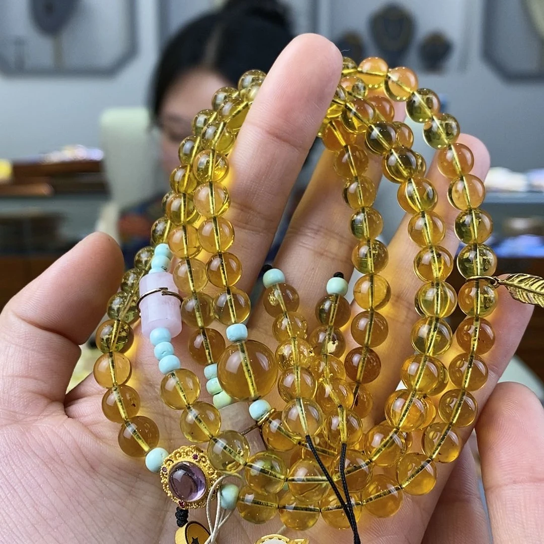 蜜蜡珠宝奇石未镶嵌蜜蜡手串