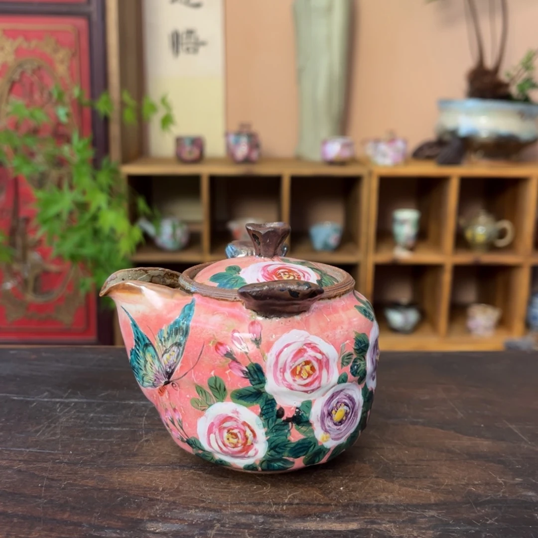 杯柴烧手工手绘陶瓷