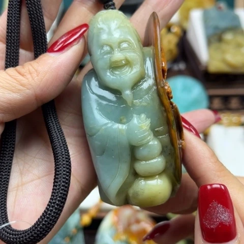 岫玉挂件未镶嵌手把