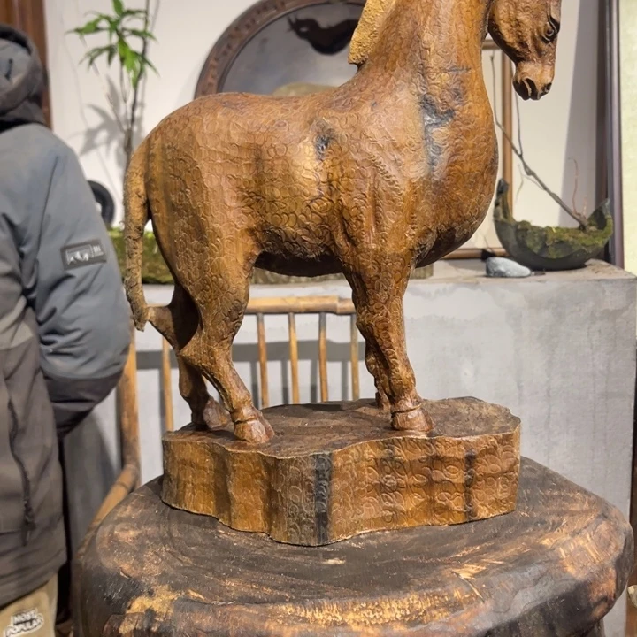 阴沉木金丝楠乌木手工制作马