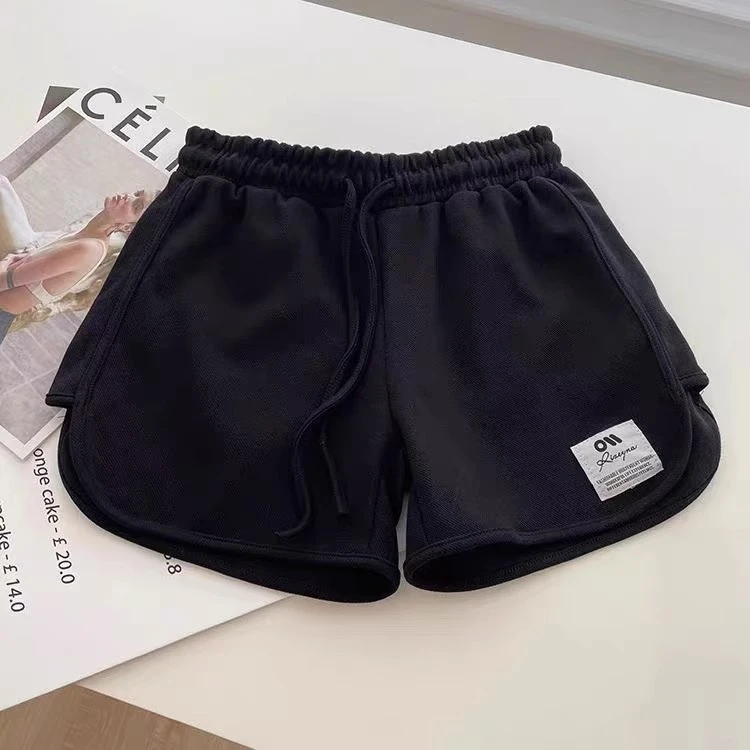 特大码300斤休闲运动短裤男女夏季薄款松紧腰休闲阔腿贴牌阔腿裤2