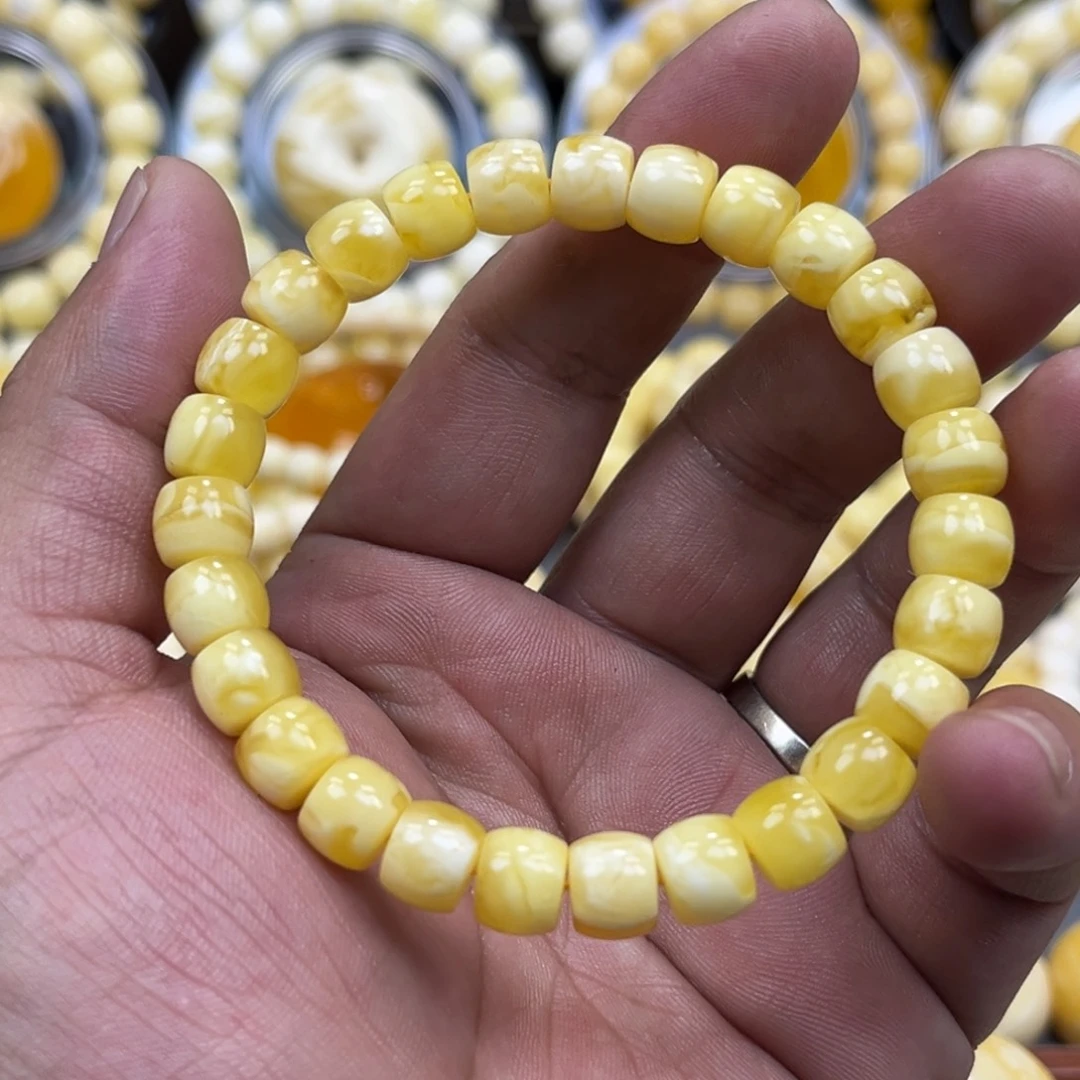 琥珀未镶嵌手链福利特价精工直切手串8.5mm