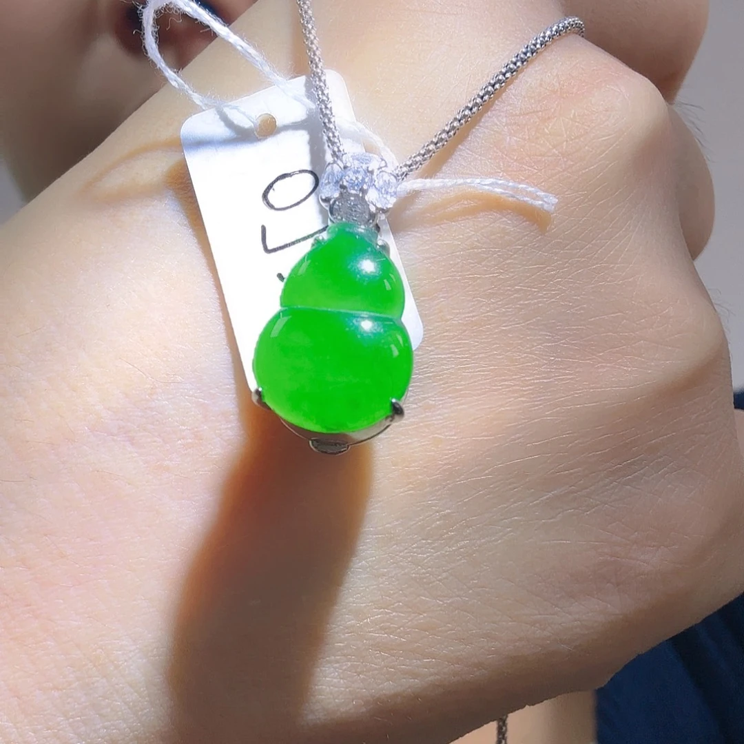 翡翠银S925镶嵌吊坠(不含链)