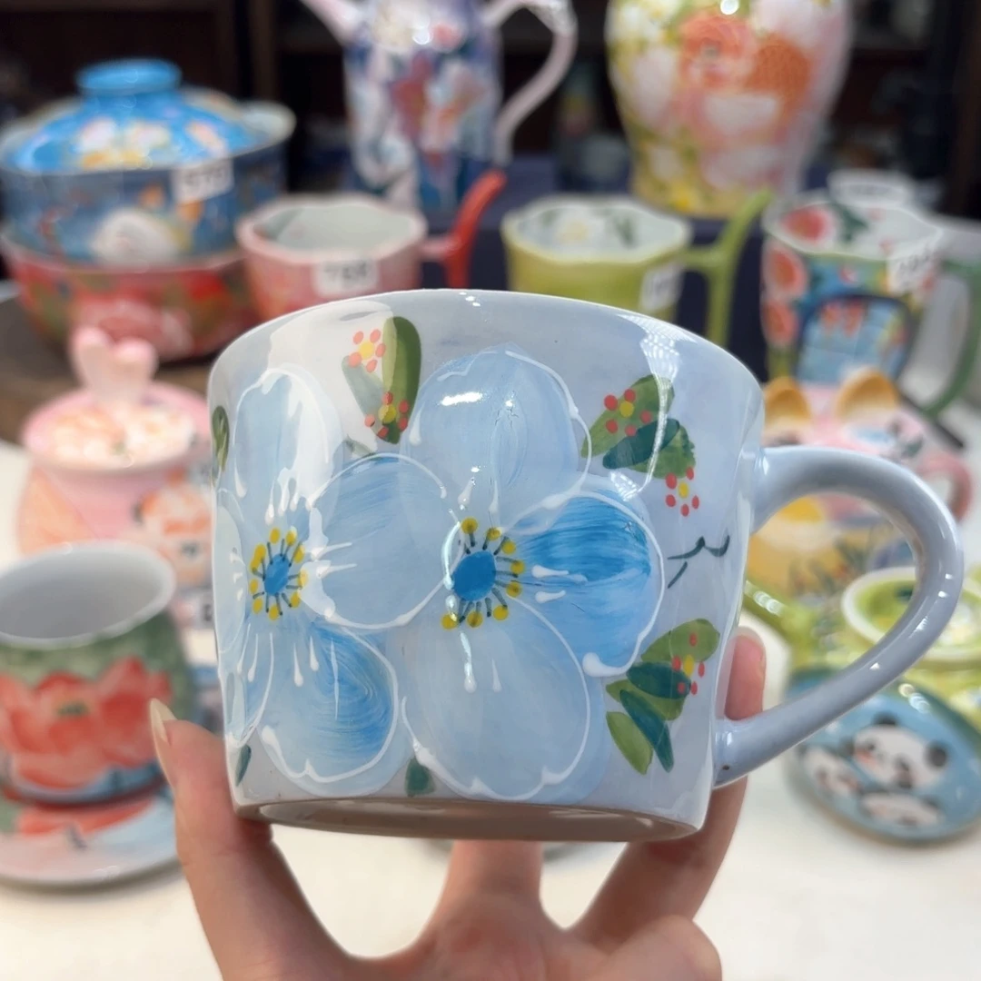 景德镇手绘高温釉下彩陶瓷茶具