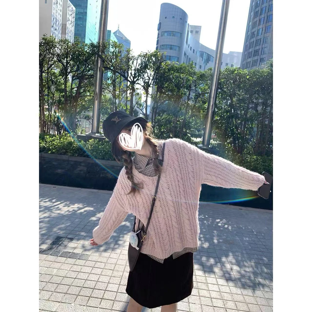 休闲风时尚套装慵懒风小香风韩版韩式秋季镂空INS风两件套