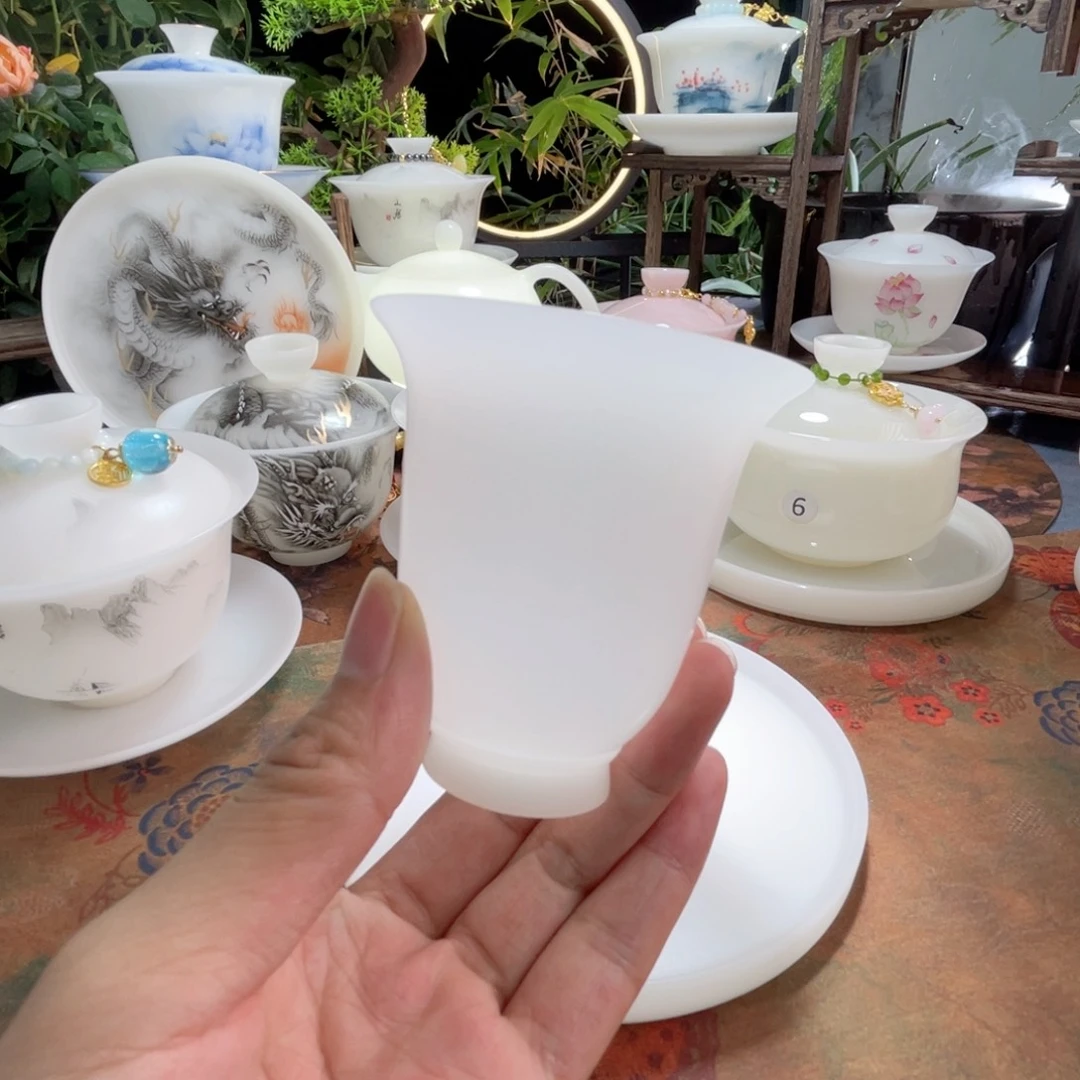 冰晶璞玉素烧薄胎美人杯