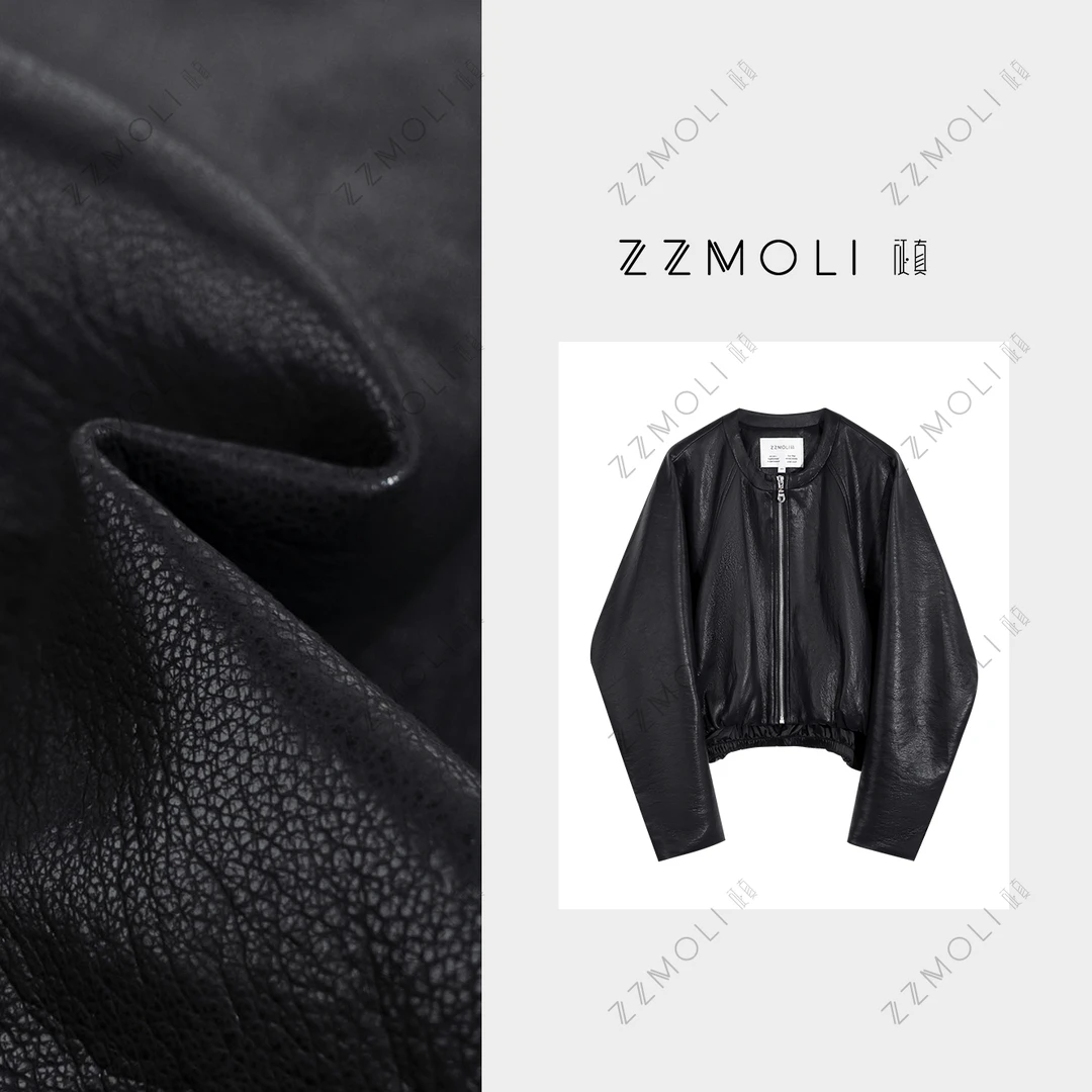 ZZMOLI时髦蝙蝠袖皮衣外套女装慵懒宽松夹克衫洋气衣服ZBY38835F