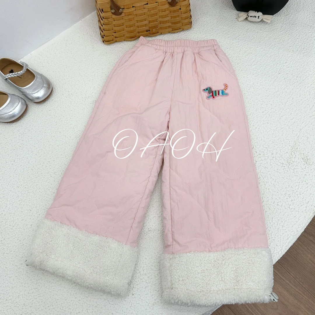 OAOH【现货】女童秋冬加绒裤子洋气女生儿童冬季加厚卫裤K1C9851