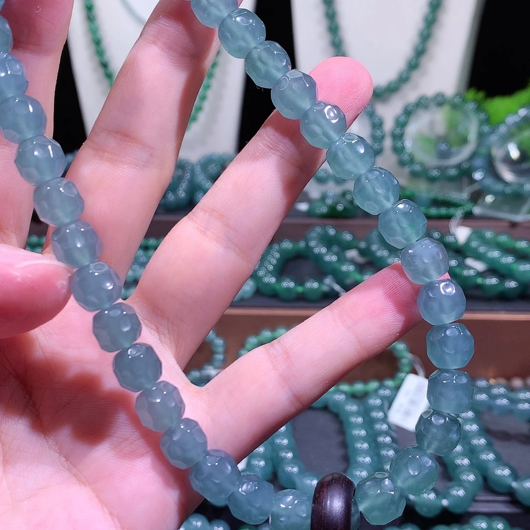 U***d翡翠未镶嵌手链天然a货翡翠手串9+