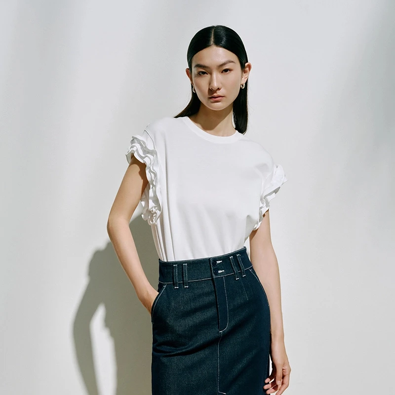 【针织衫】【商场同款新品】时髦圆领上衣 50426010