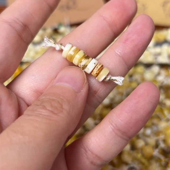 蜜蜡未镶嵌裸石6.5mm一组