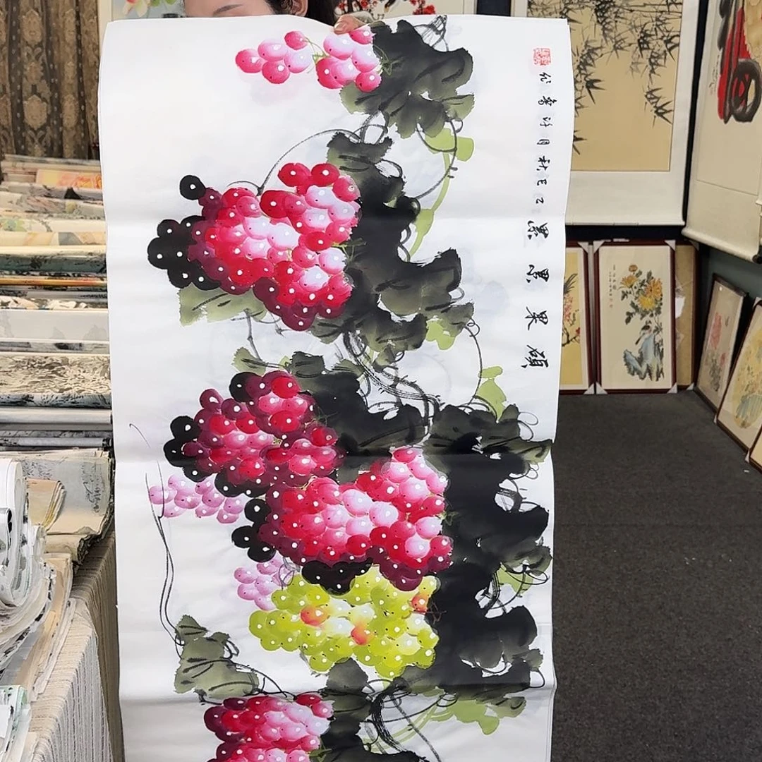 纯手绘国画作品好看三尺