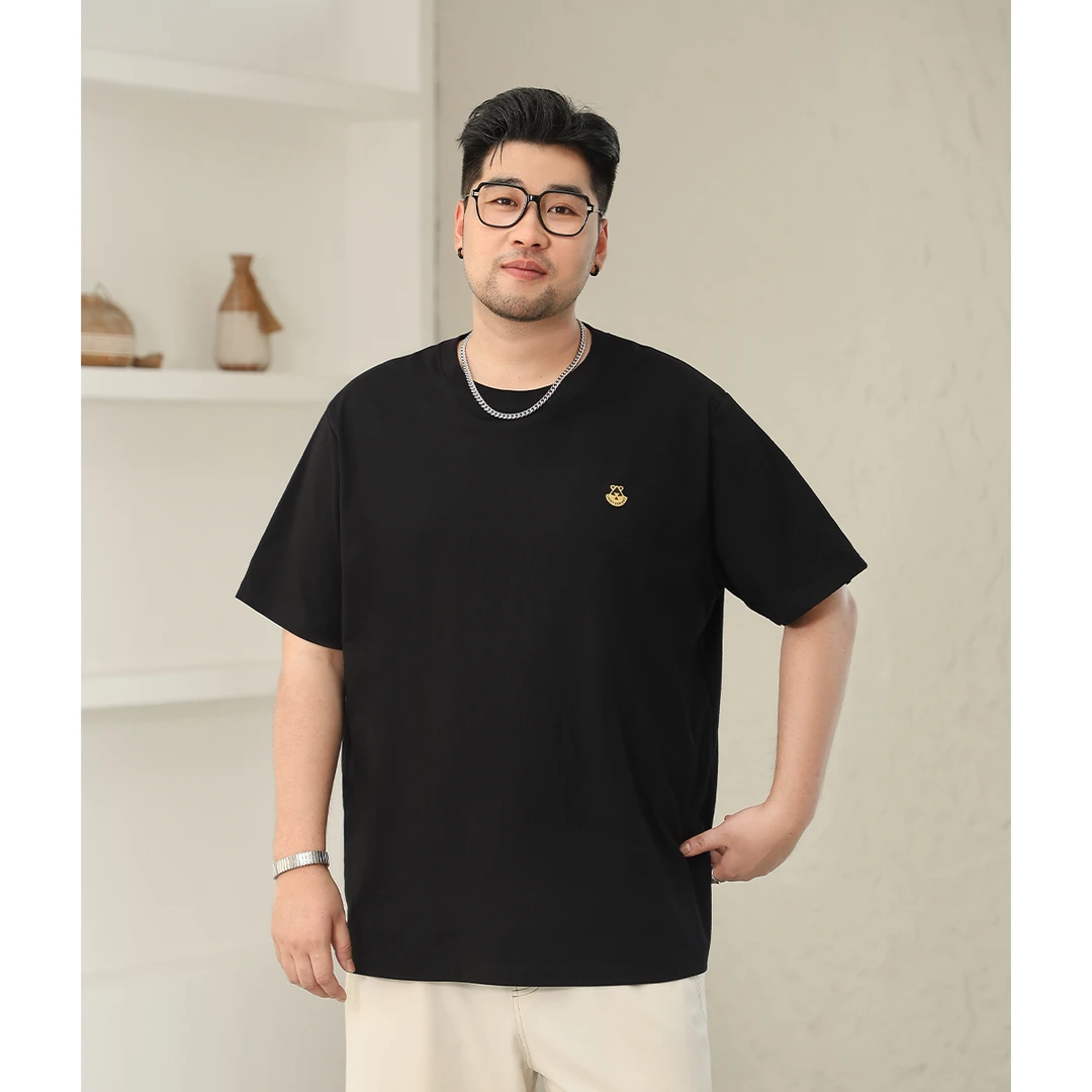 【宽松圆领】森老板胖子大码男装夏季透气短袖t恤男士新款休闲半袖