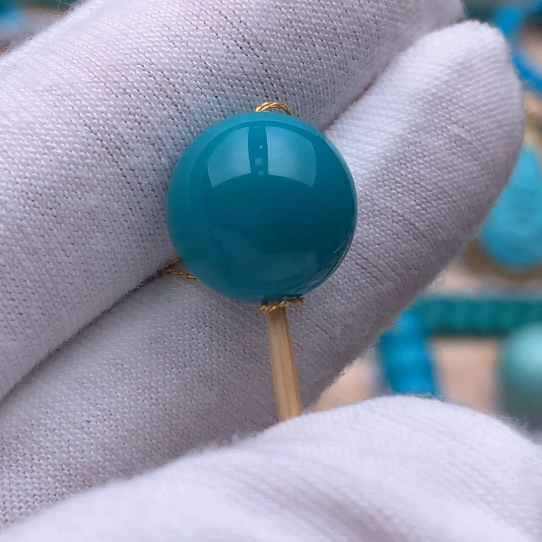 未镶嵌绿松石珠宝奇石12.6mm