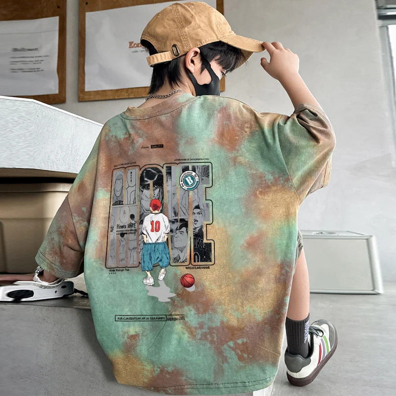 【高颜值】男童短袖纯棉T恤夏季中大童男孩帅气夏装上衣宽松半袖t潮