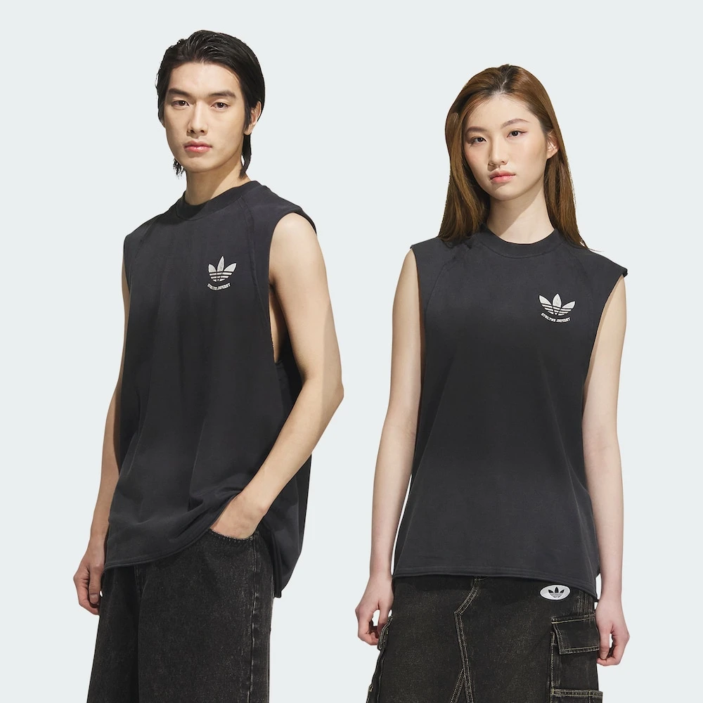 Adidas三叶草RETRO WASHED TANK TOP情侣款纯棉运动背心KC0291