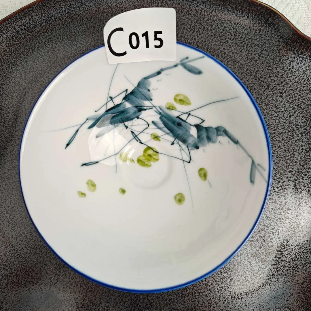 景德镇手绘釉中彩（食品级）陶瓷斗笠碗盘子瓷碗餐具家用015