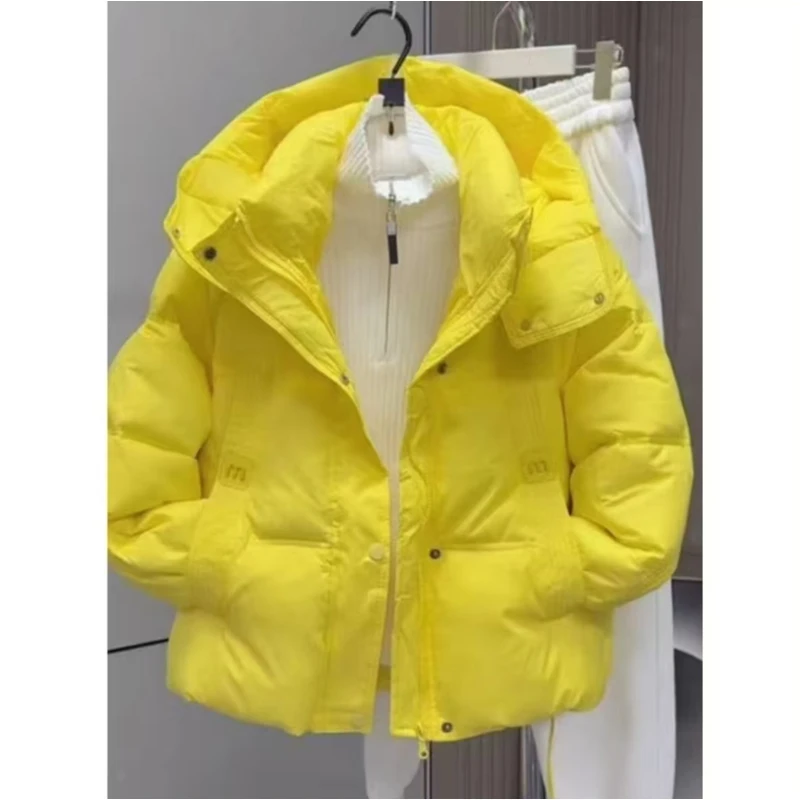 欧货时尚减龄百搭连帽棉服外套秋冬新款大码胖MM休闲加厚保暖棉衣