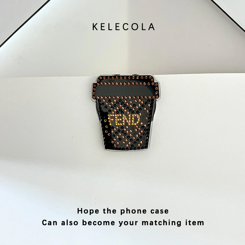 【直立支架-F迪咖啡杯】手工点钻-通用磁吸支架-煲剧通用