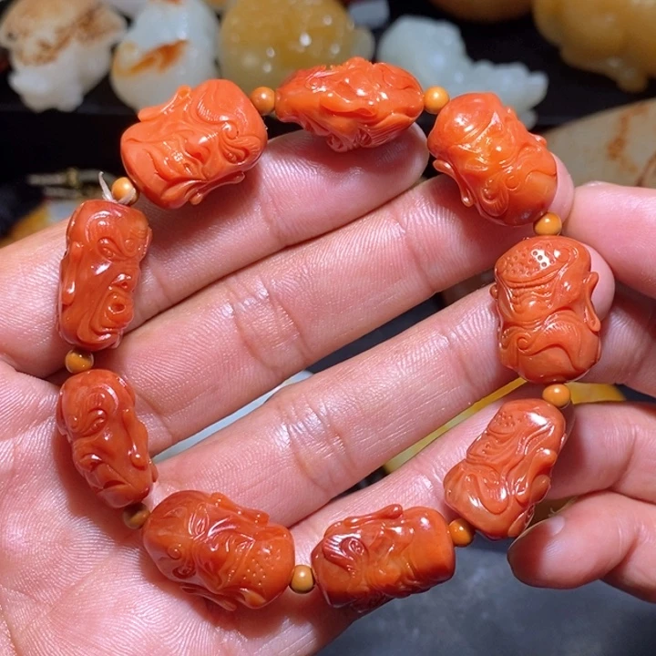 和田玉50克罗汉手串未镶嵌