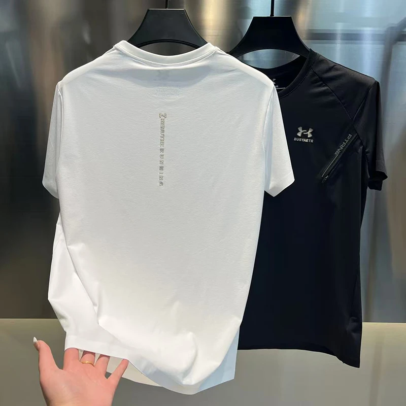 2025夏季新款潮牌百搭速干男装时尚高品质简约休闲男士短袖