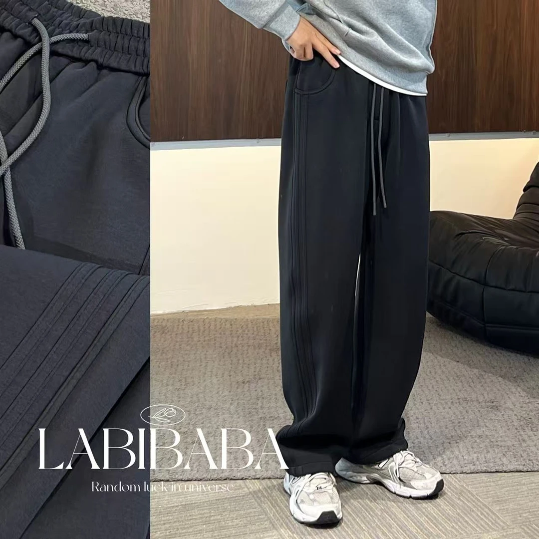 『LABIBABA』8062秋季新款运动休闲裤/显瘦简约百搭