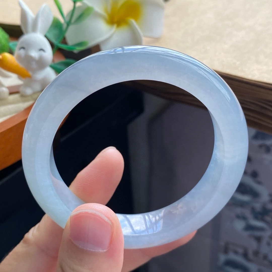 3.24批2227号翡翠手镯53.5-12.3-9！冰透果冻镯！朦胧中透着清雅