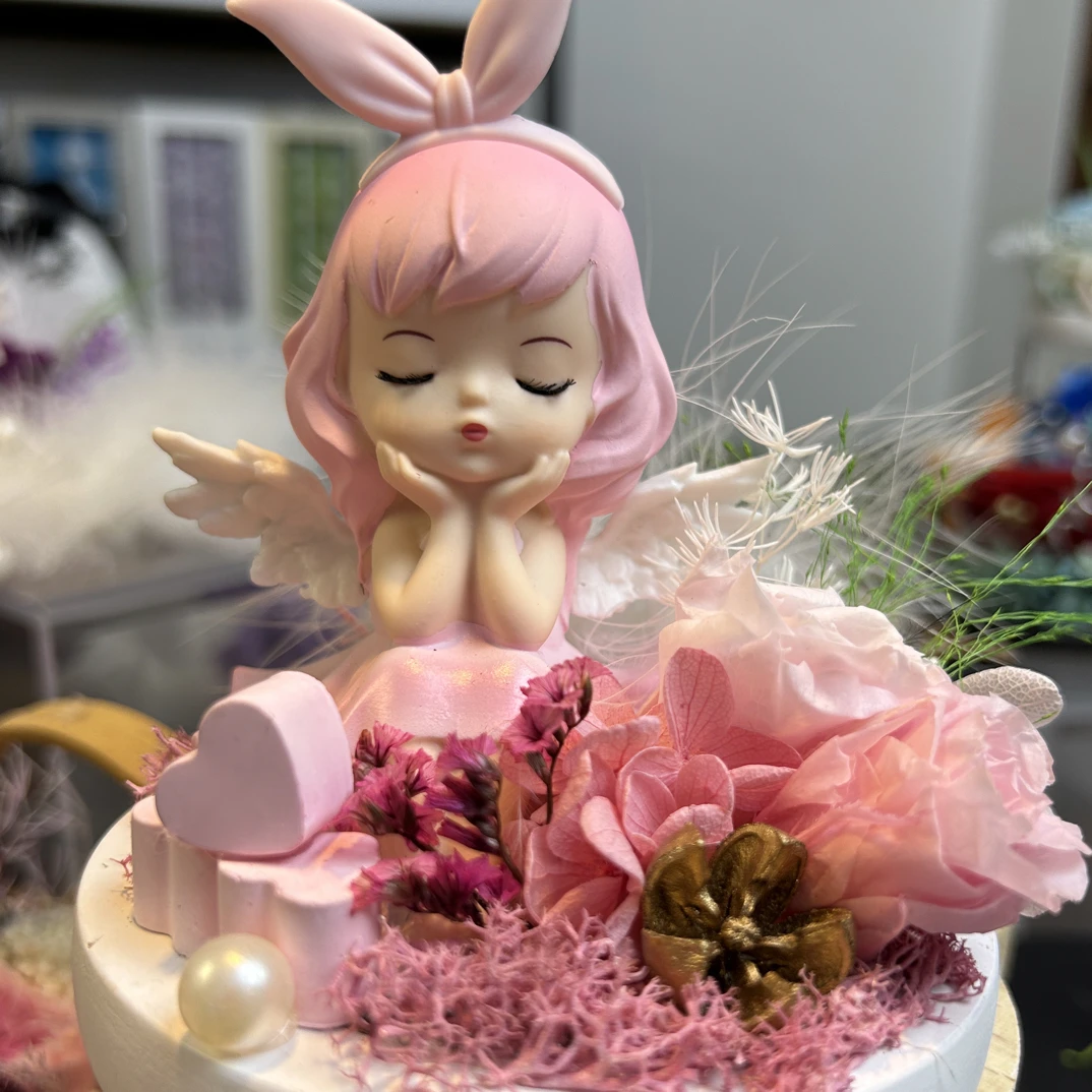 永生花天使汽车香薰摆件原创设计