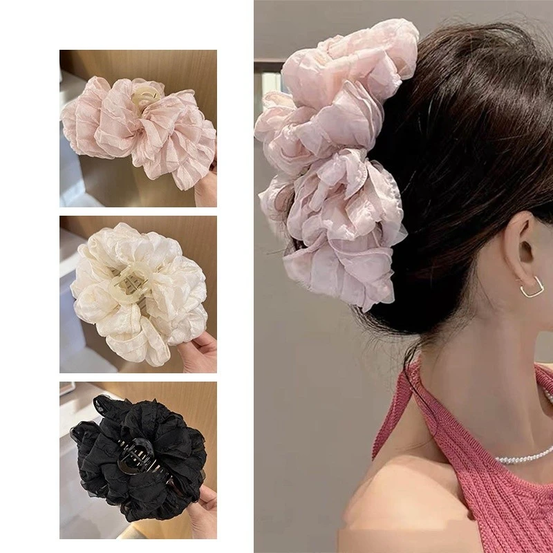 蓬蓬的大号蝴蝶结抓夹温柔又仙气超仙显发量鲨鱼夹