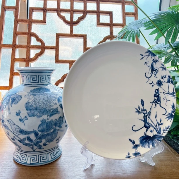 【猴子大盘】10.5英寸27cm纯白菜盘家用高级牛排西餐盘外贸尾单